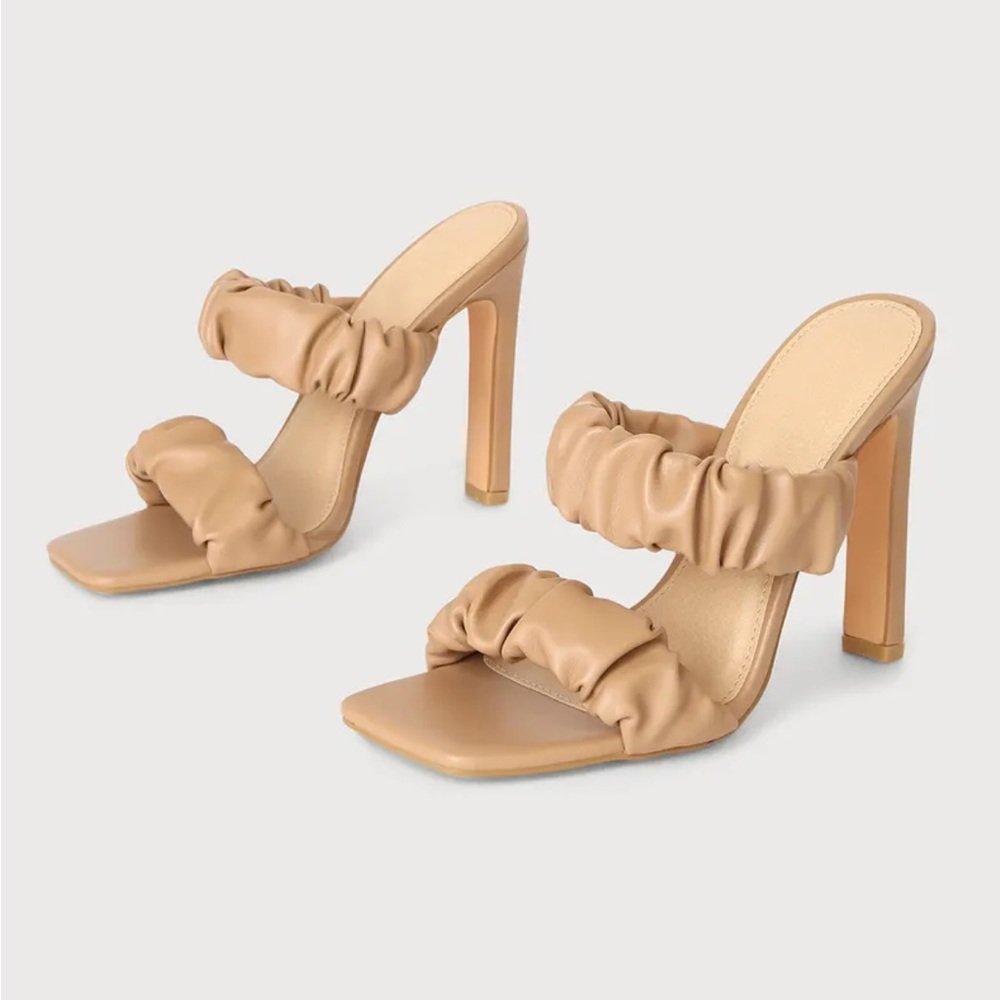 Lulus Brycen Camel High Heel Sandals Brand New.